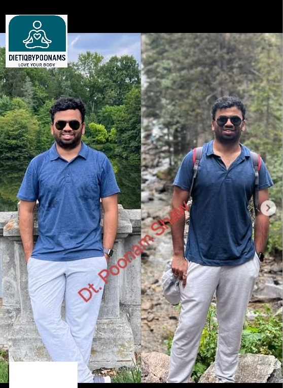 Before and after transformation photos of Dev — Endurance & lean gain